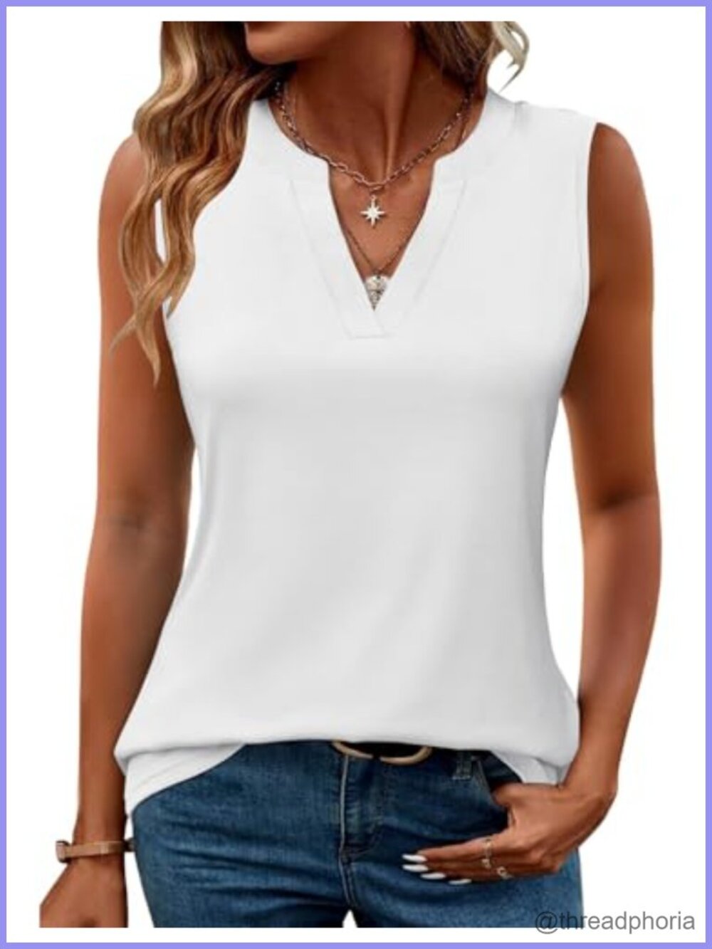 Womens Sleeveless V Neck Tank Top Casual Summer Blouse Tunic